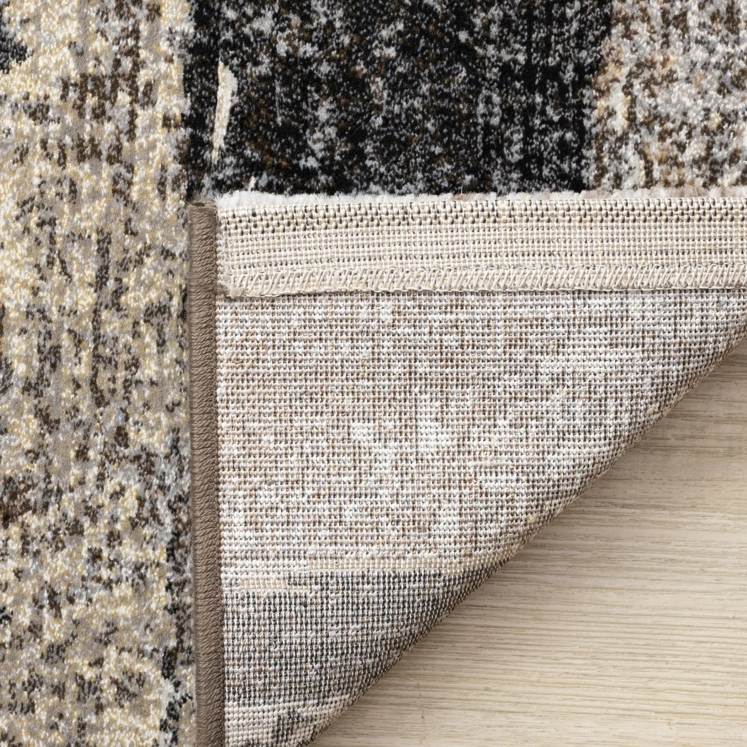 Allure Modern Dark Area Rug - Black Brown - 8' X 11'