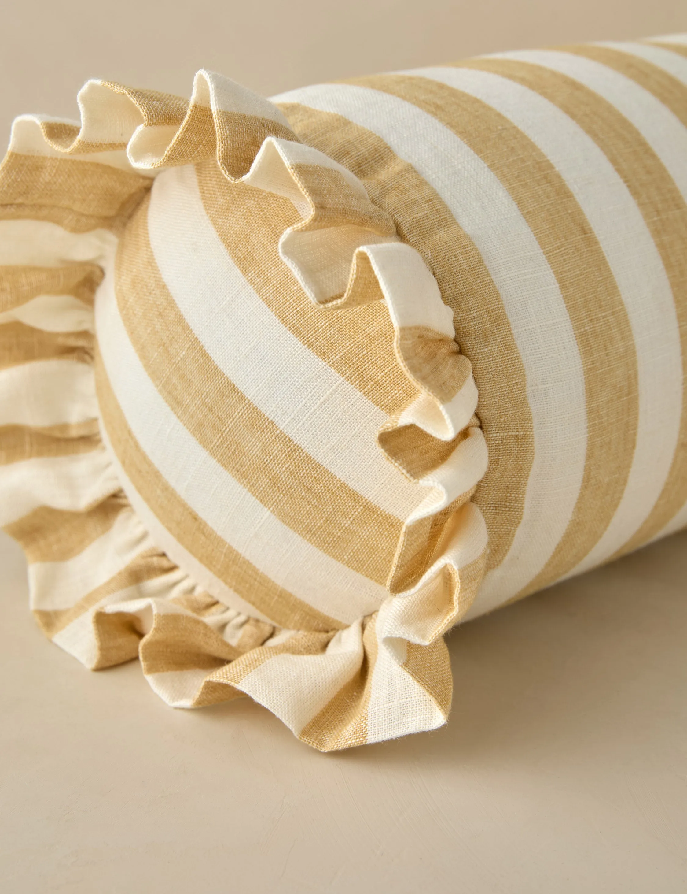 Amaroso Linen Ruffle Bolster Pillow Lulu and Georgia