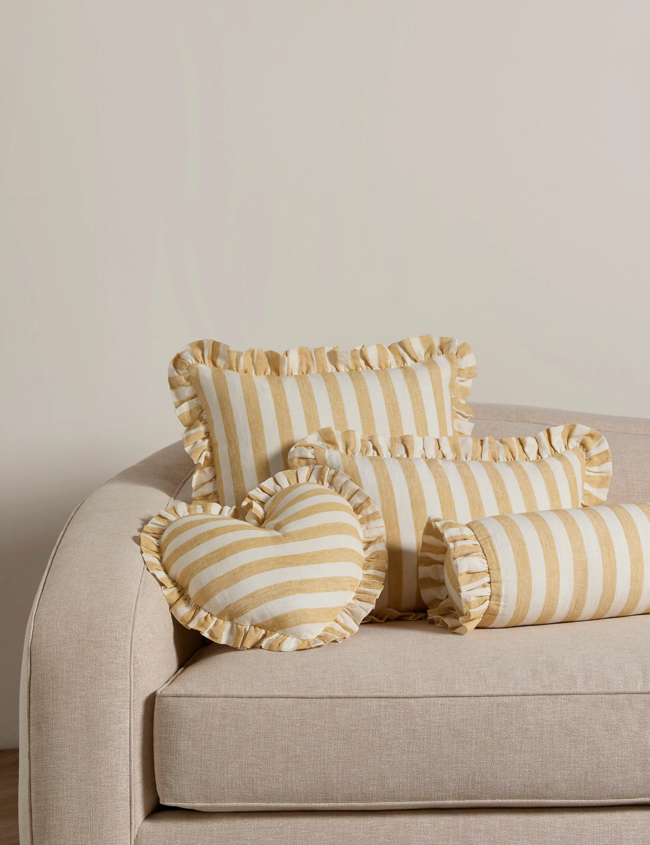 Amaroso Linen Ruffle Bolster Pillow Lulu and Georgia
