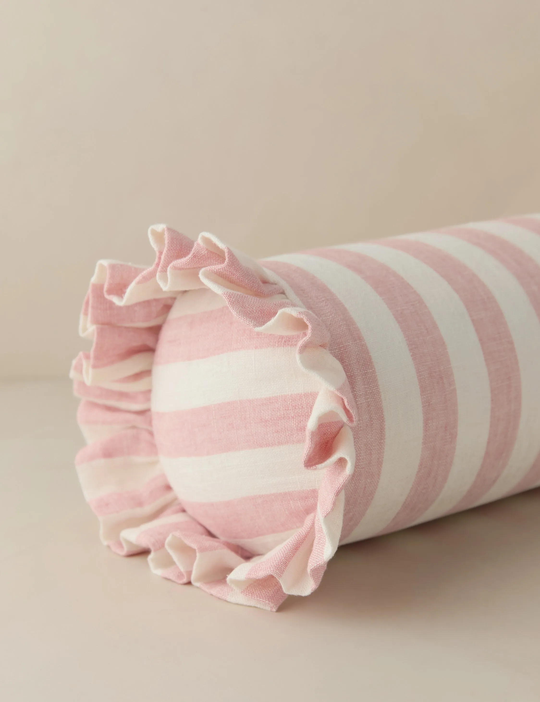 Amaroso Linen Ruffle Bolster Pillow Lulu and Georgia