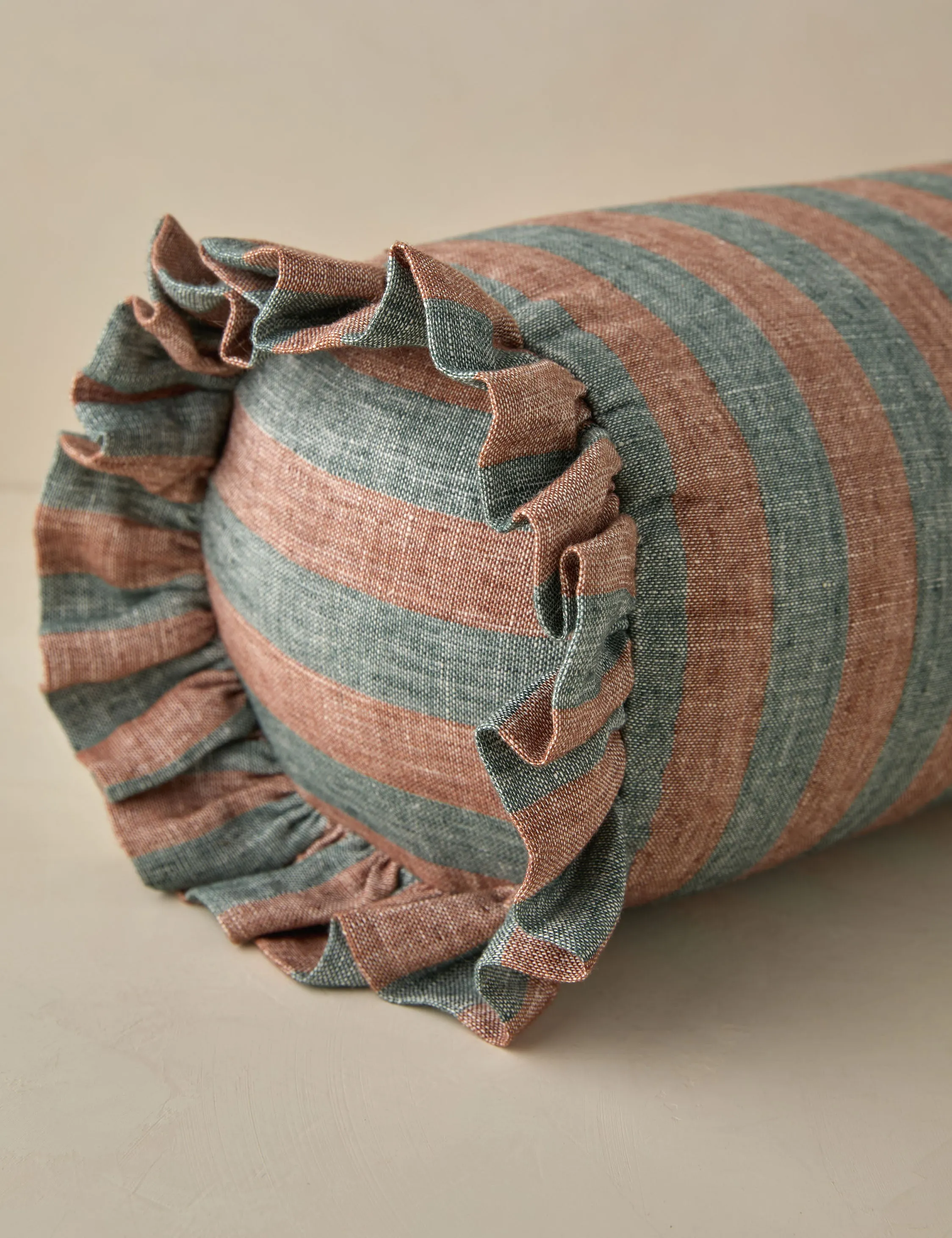 Amaroso Linen Ruffle Bolster Pillow Lulu and Georgia