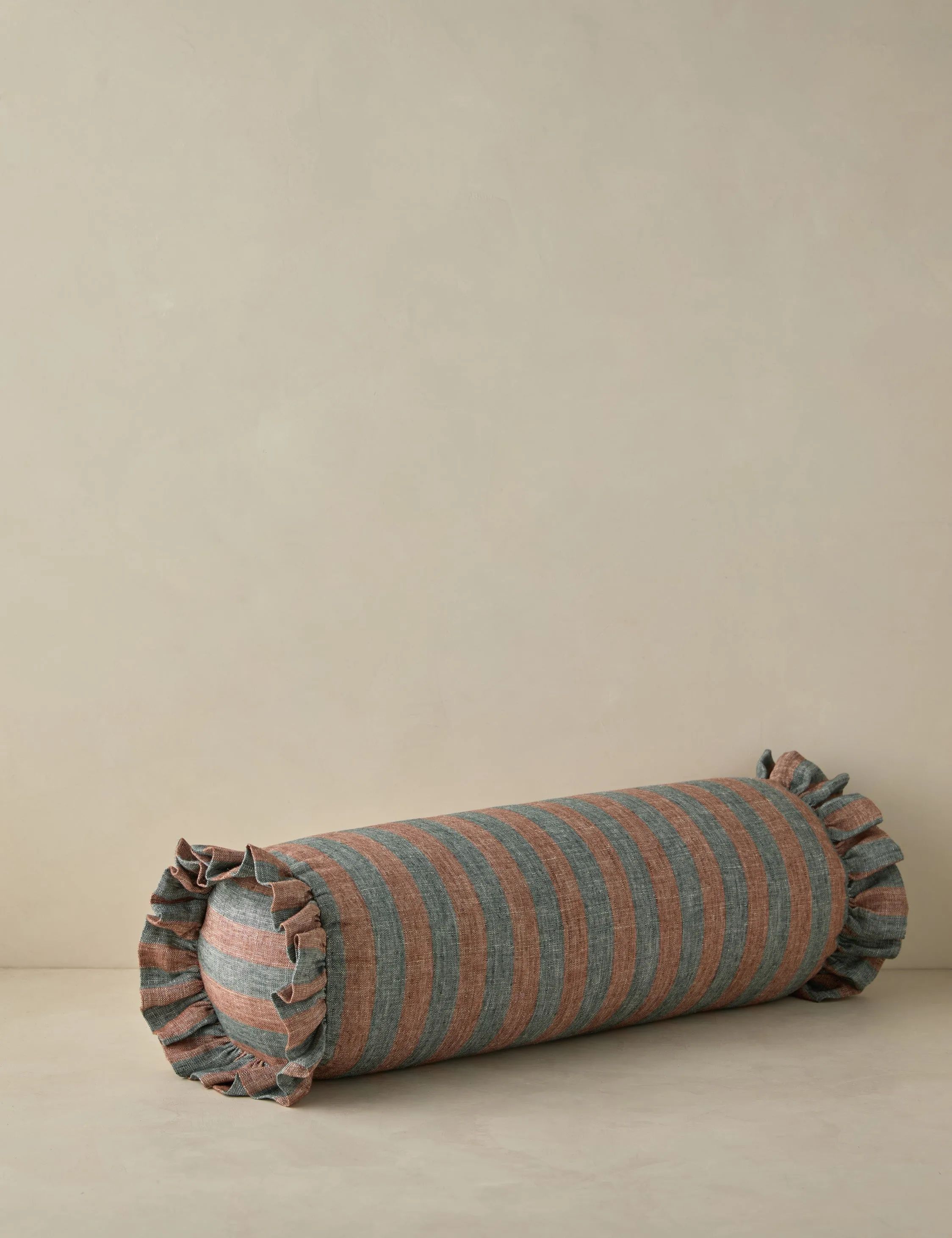 Amaroso Linen Ruffle Bolster Pillow Lulu and Georgia