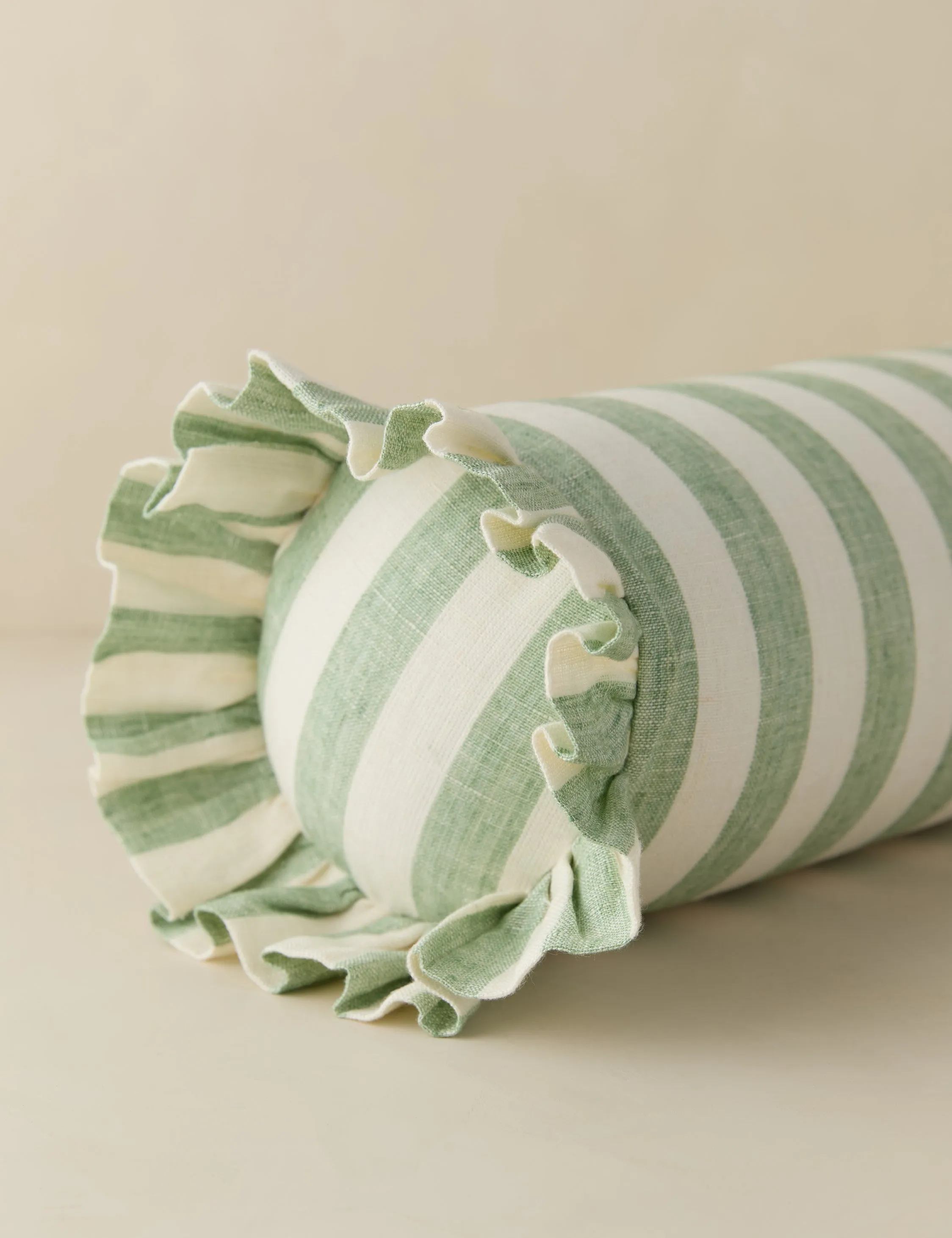Amaroso Linen Ruffle Bolster Pillow Lulu and Georgia
