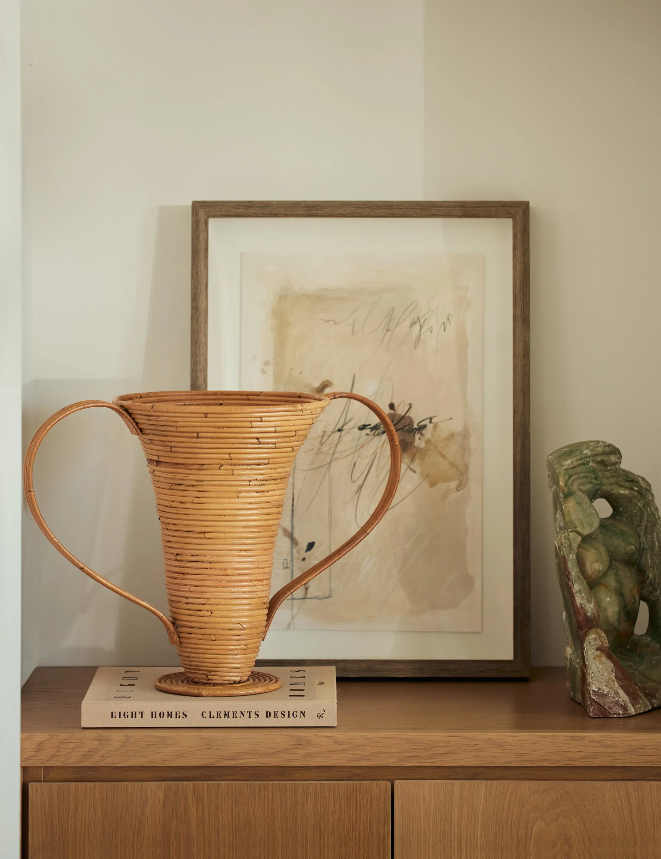 Amphora Decorative Rattan Vase by Ferm Living Lulu and Georgia