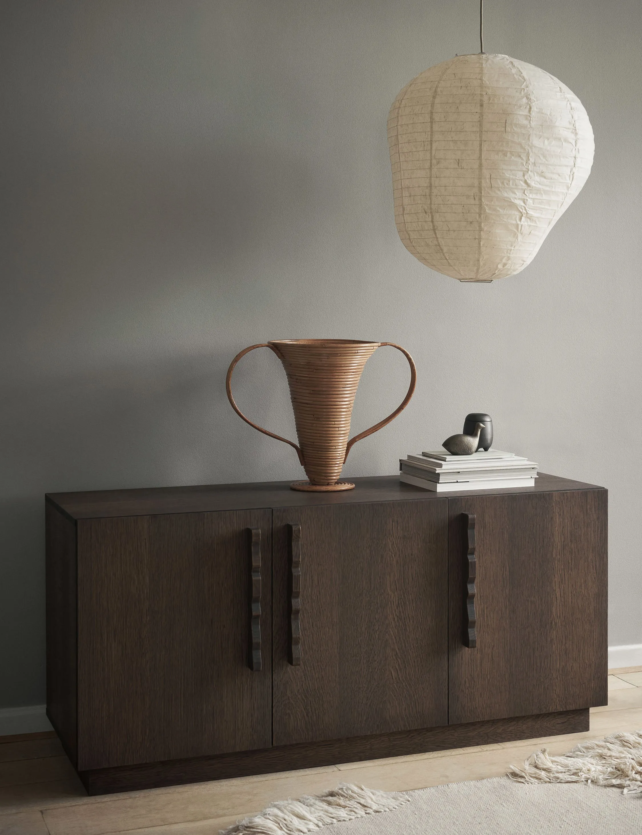 Amphora Decorative Rattan Vase by Ferm Living Lulu and Georgia