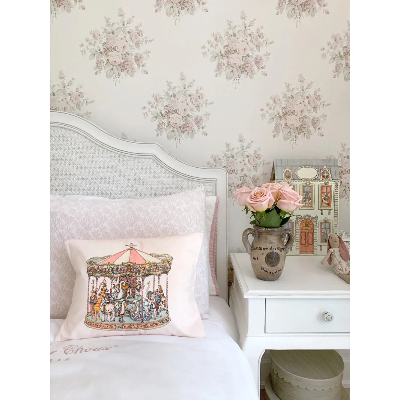 Atelier Choux Satin Cushion - Carousel