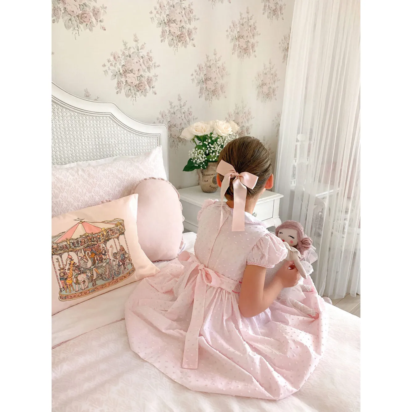 Atelier Choux Satin Cushion - Carousel