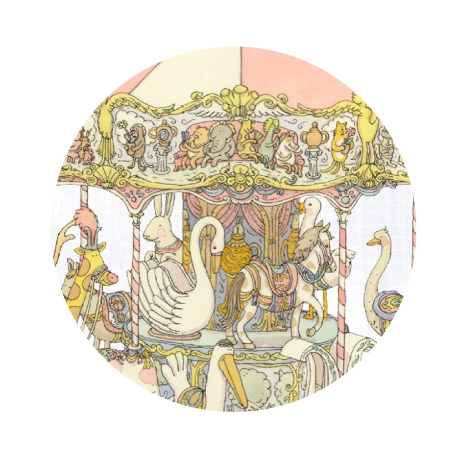 Atelier Choux Satin Cushion - Carousel