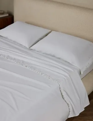 Audrey Ruffle Cotton Percale Sheet Set by Pom Pom at Home Lulu and Georgia