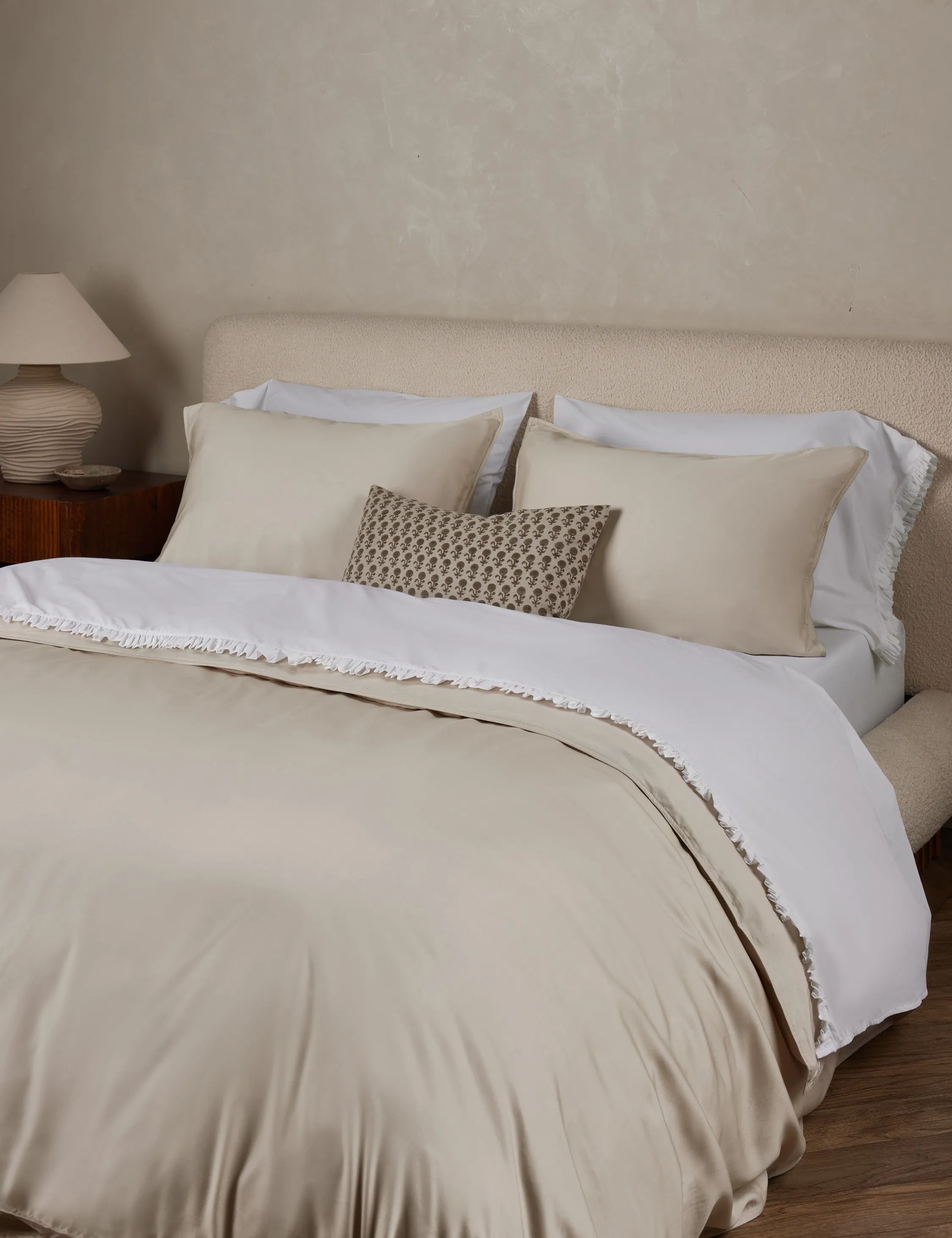Audrey Ruffle Cotton Percale Sheet Set by Pom Pom at Home Lulu and Georgia