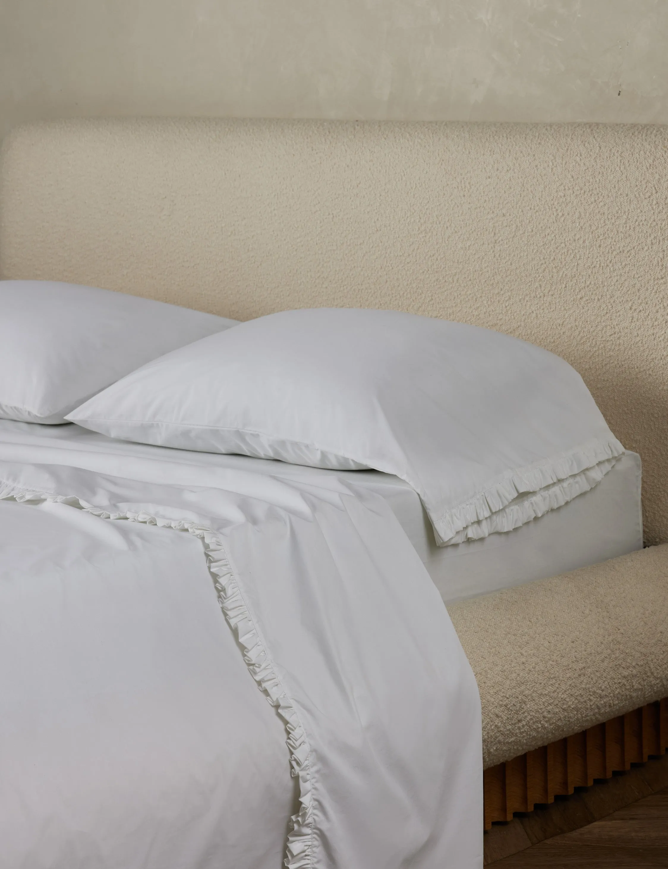 Audrey Ruffle Cotton Percale Sheet Set by Pom Pom at Home Lulu and Georgia