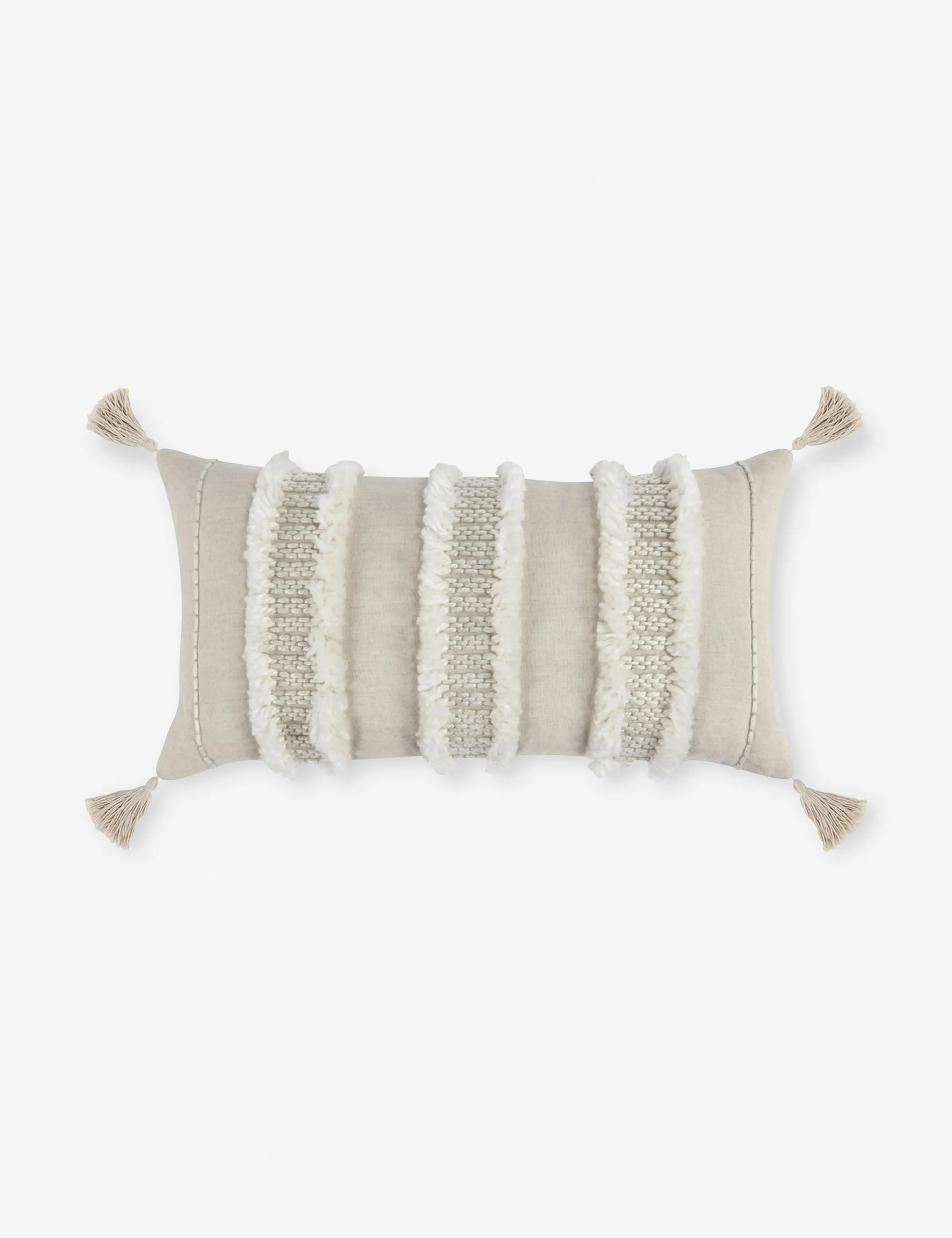 Bardo Lumbar Pillow, 14" x 26", Ivory Lulu and Georgia