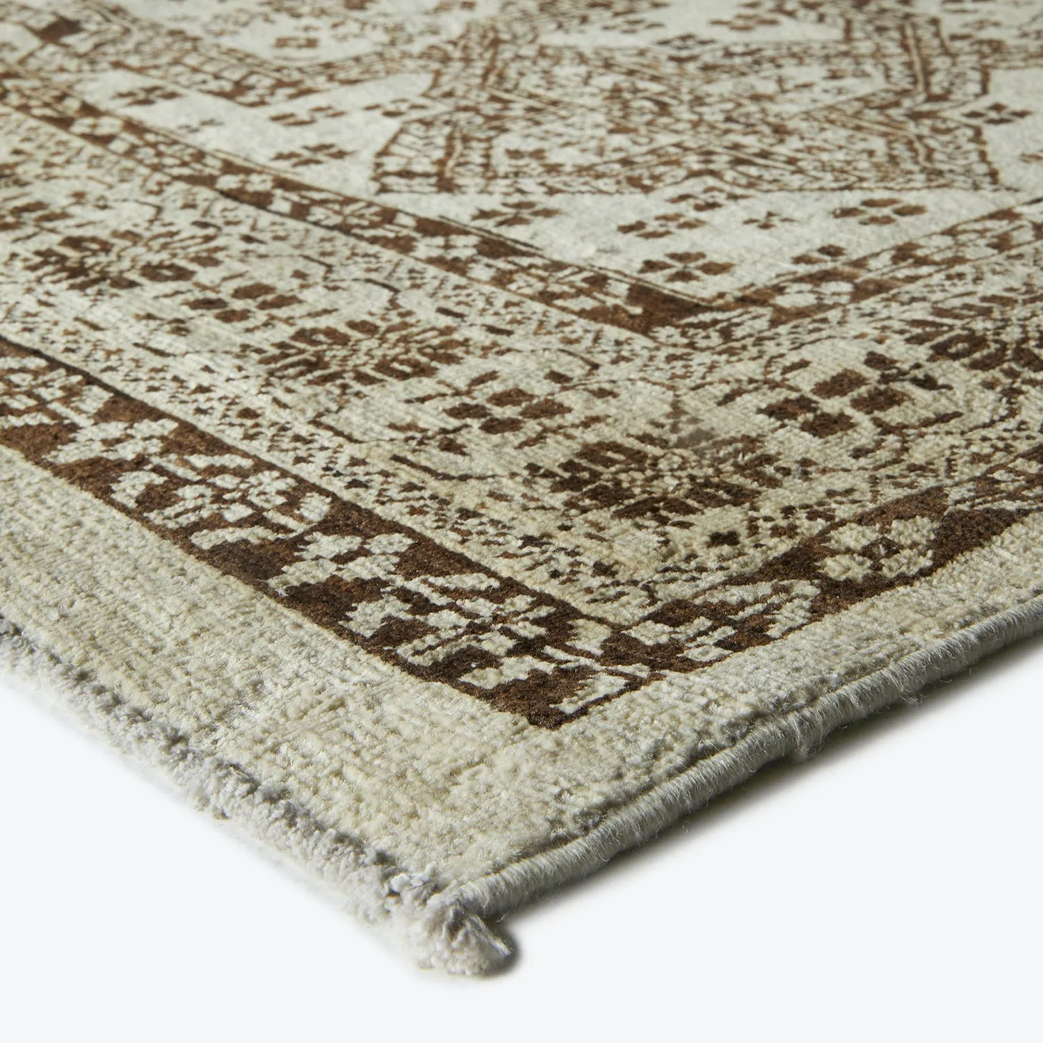 Beige Overdyed Wool Rug - 4' x 4'