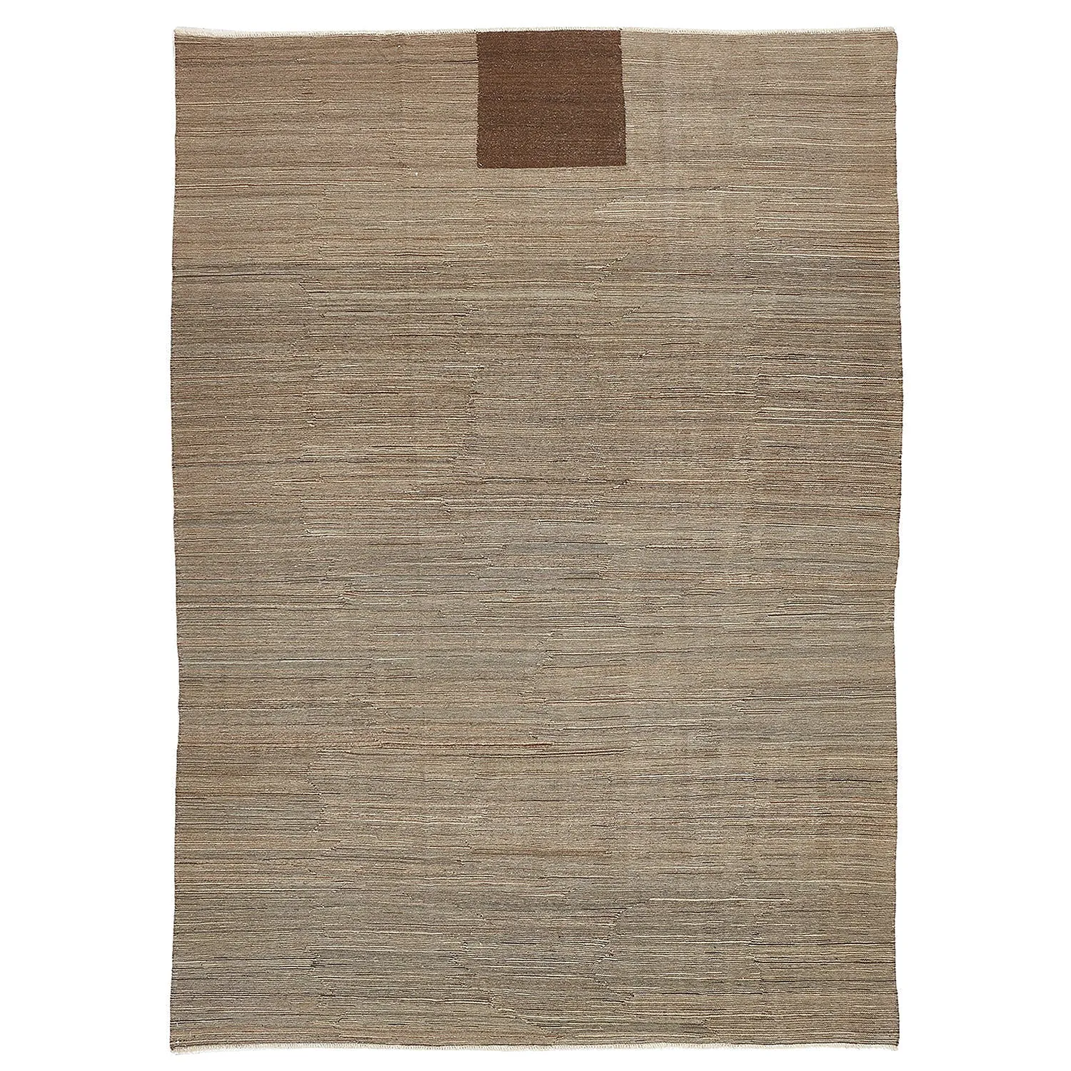 Beige Turkish Flatweave Wool Rug - 8' x 11'5"