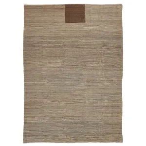 Beige Turkish Flatweave Wool Rug - 8' x 11'5"