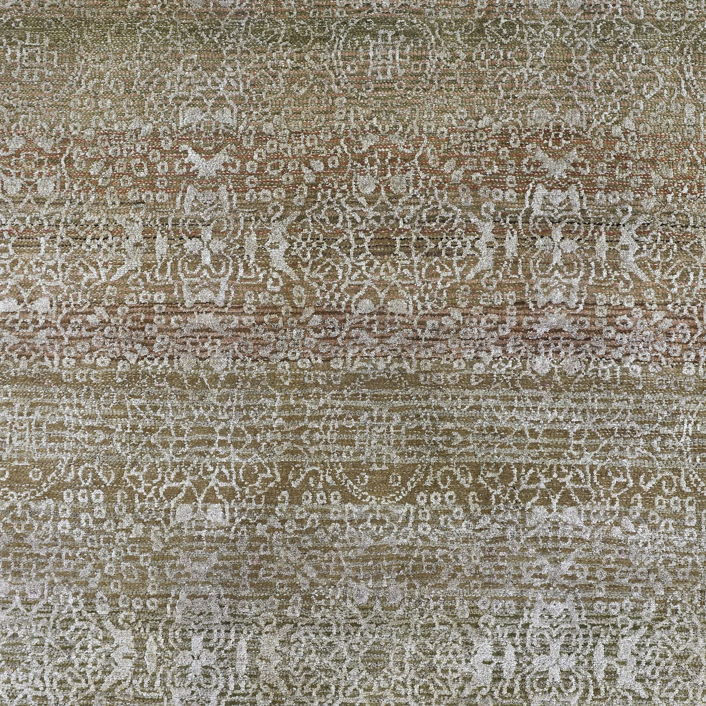 Brown Alchemy Transitional Wool Silk Blend Rug - 6'1”x 9'5"