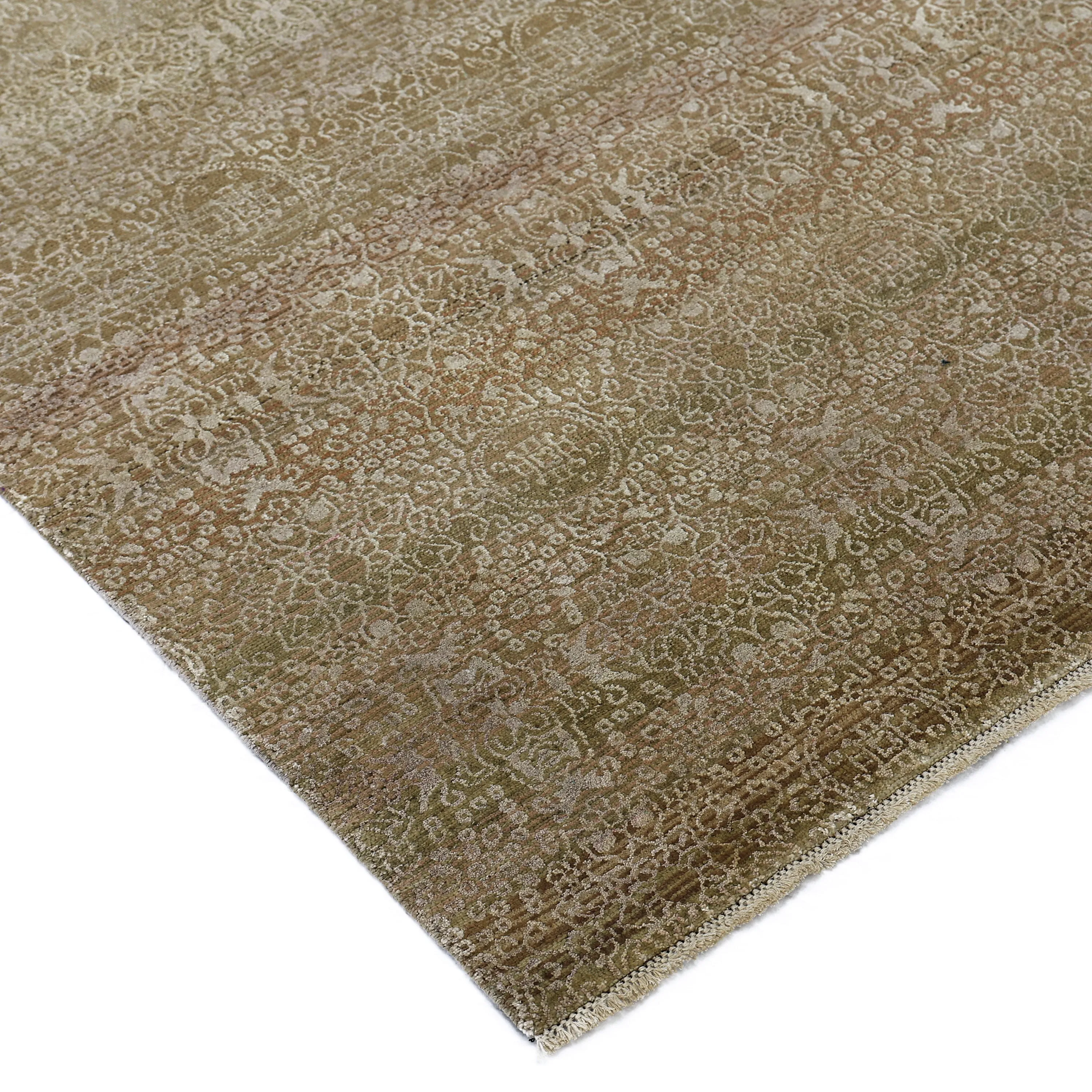 Brown Alchemy Transitional Wool Silk Blend Rug - 6'1”x 9'5"