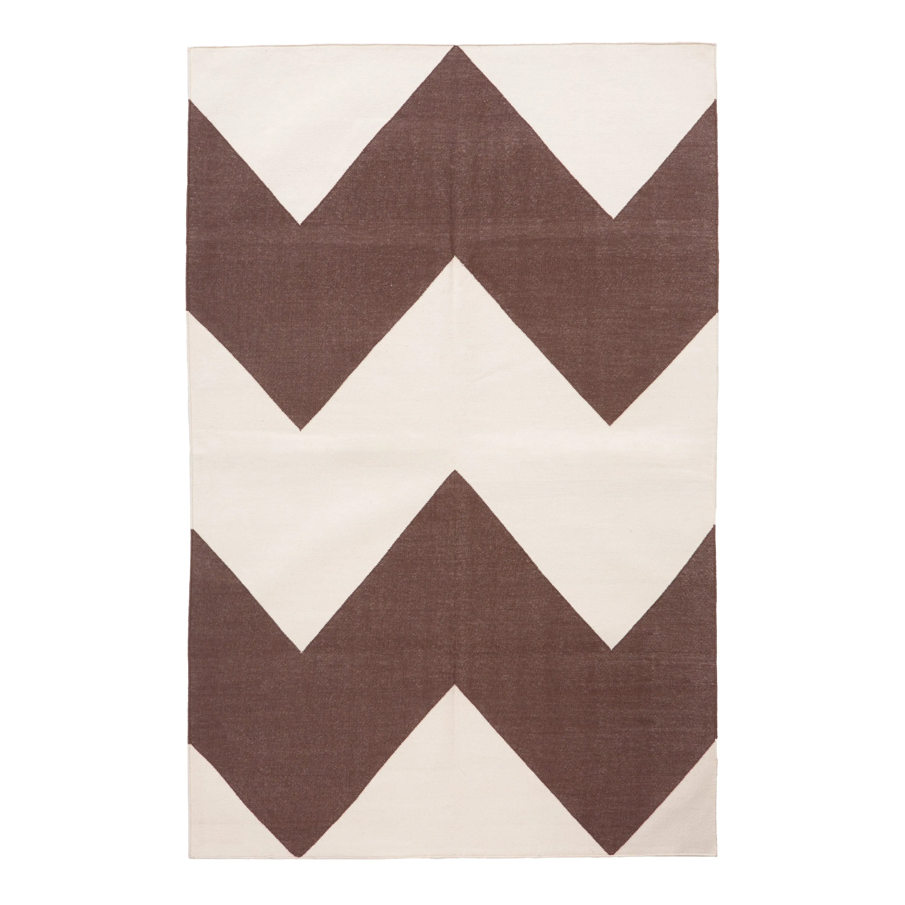 Brown Flatweave Cotton Rug - 3'6" x 5'6"