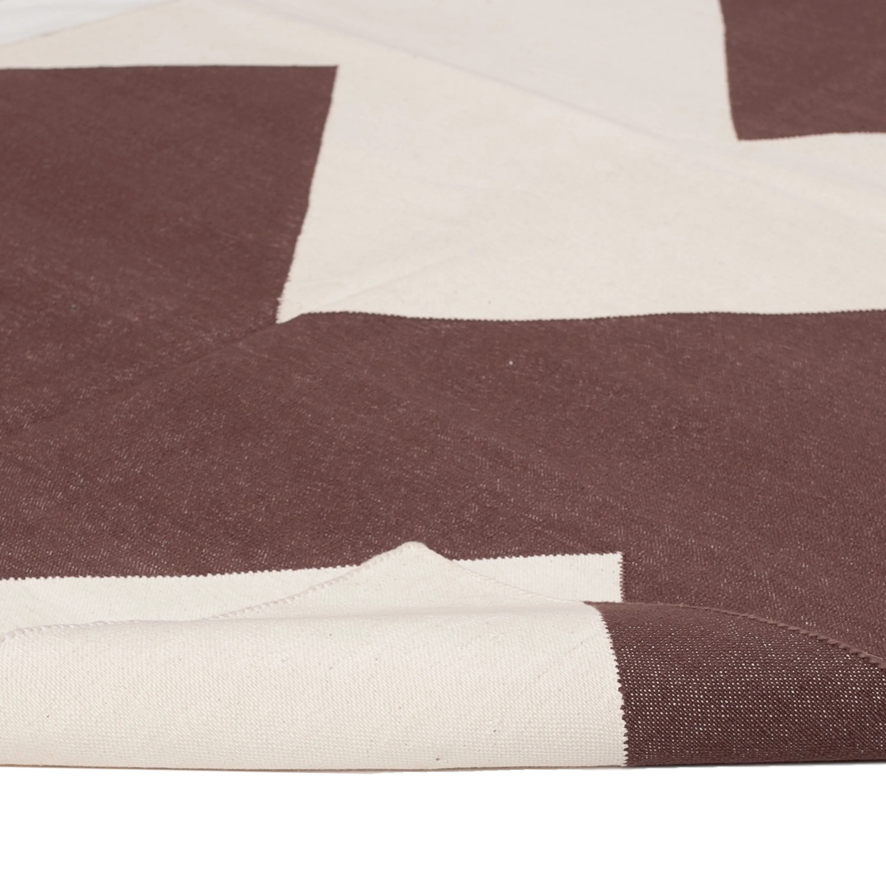 Brown Flatweave Cotton Rug - 3'6" x 5'6"