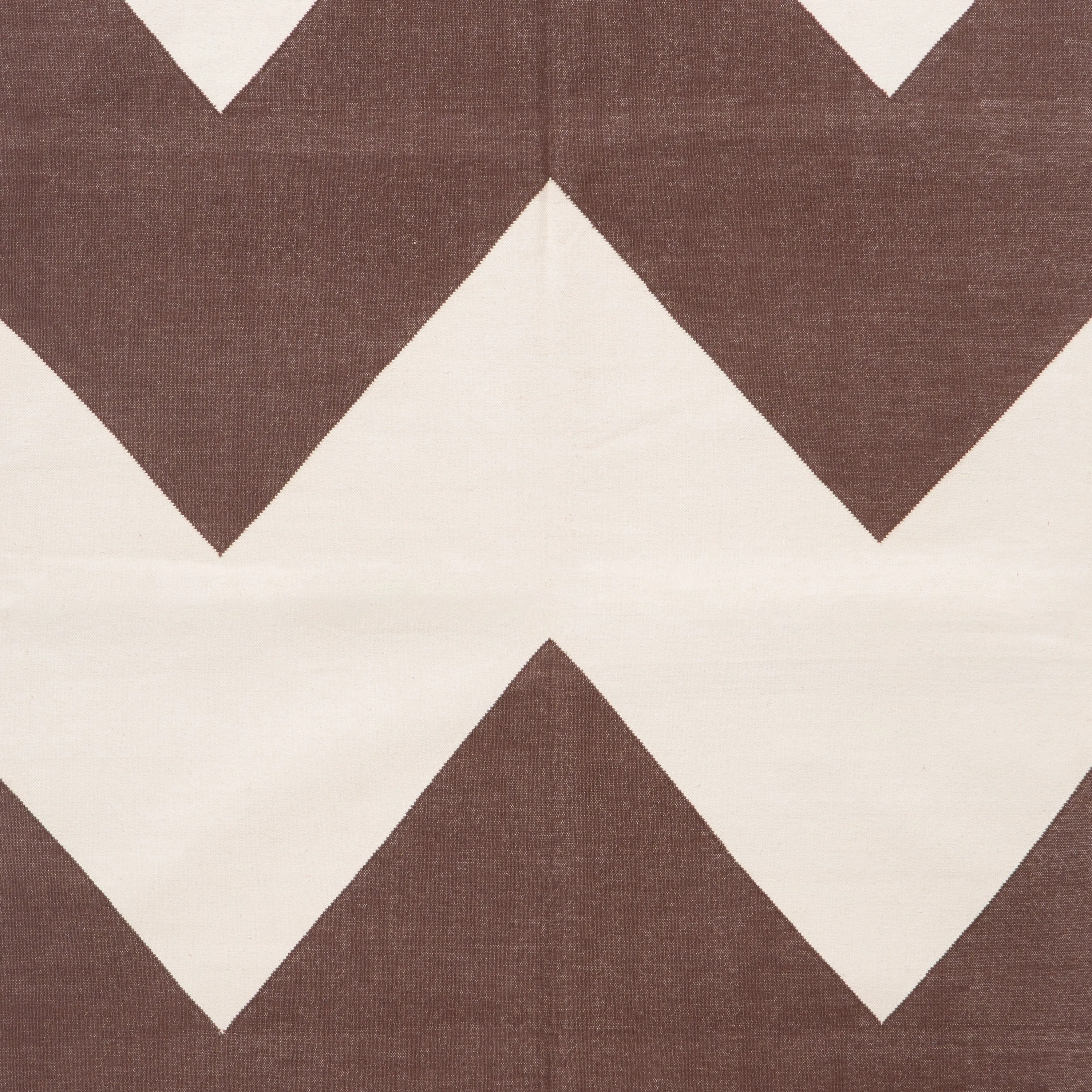 Brown Flatweave Cotton Rug - 3'6" x 5'6"