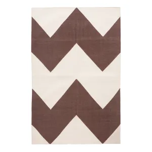 Brown Flatweave Cotton Rug - 3'6" x 5'6"