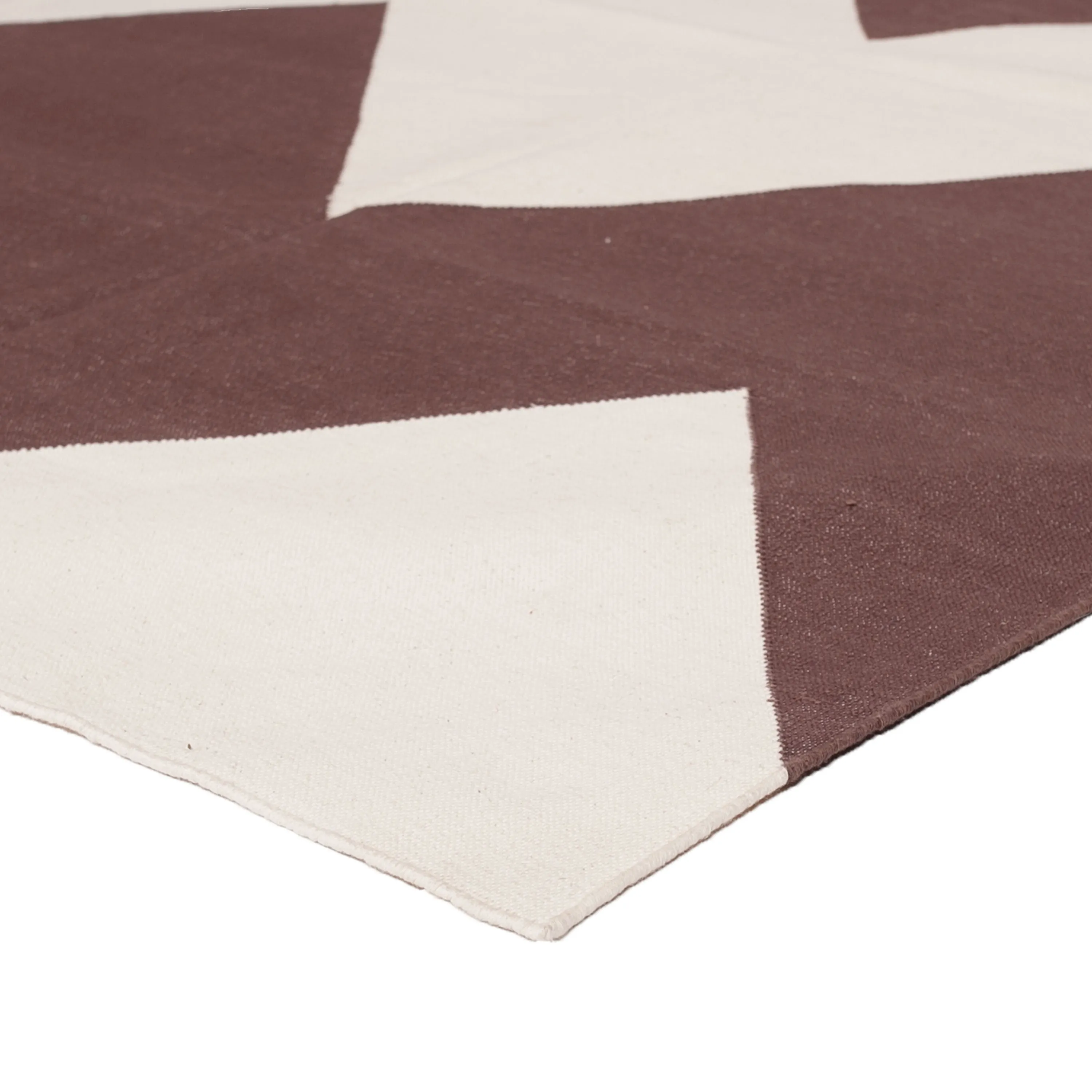 Brown Flatweave Cotton Rug - 3'6" x 5'6"