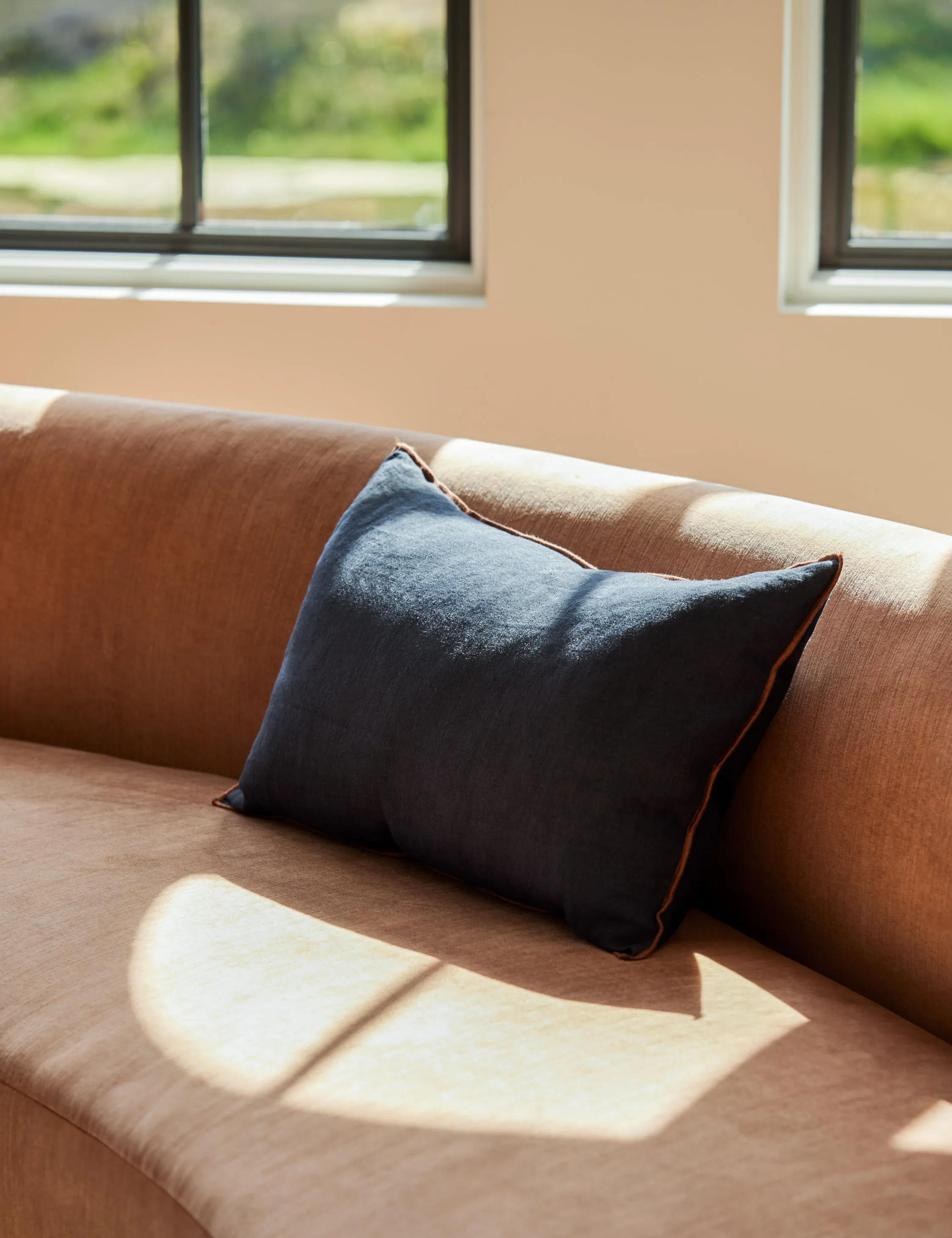 Carys Contrast Linen Pillow Lulu and Georgia