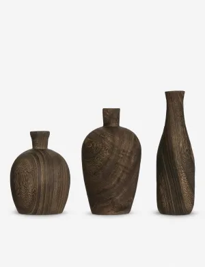 Charlynn Wood Vases (Set of 3) Lulu and Georgia
