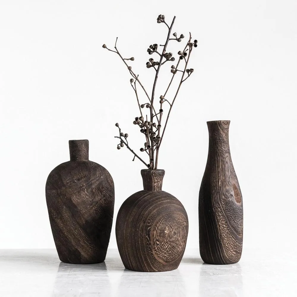 Charlynn Wood Vases (Set of 3) Lulu and Georgia
