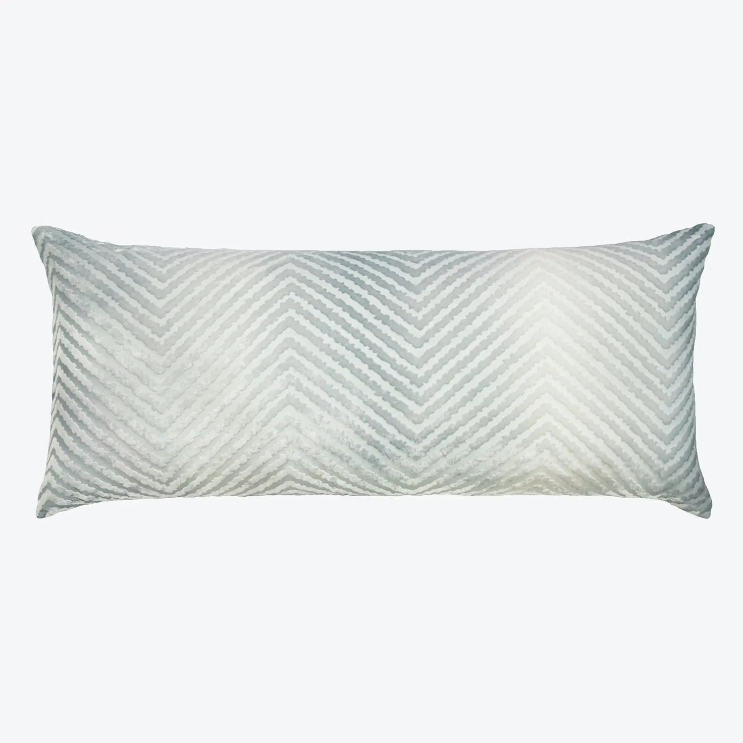 Chevron Velvet Boudoir Pillow, Mineral