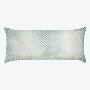 Chevron Velvet Boudoir Pillow, Mineral