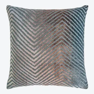 Chevron Velvet Throw Pillow, Gunmetal