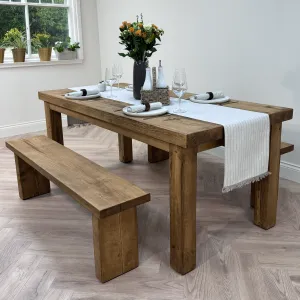 Chopwell Dining Table And Benches Funky Chunky