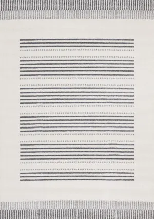 Claremont Sleek Modern Lines Area Rug - White Grey - 7' X 10'