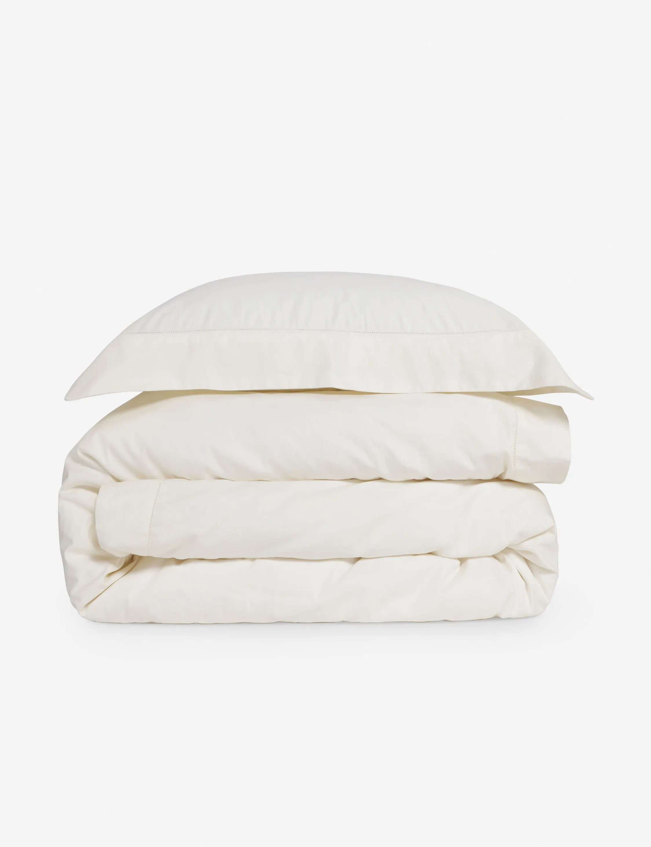 Classico Hemstitch Cotton Sateen Duvet Set by Pom Pom at Home Lulu and Georgia