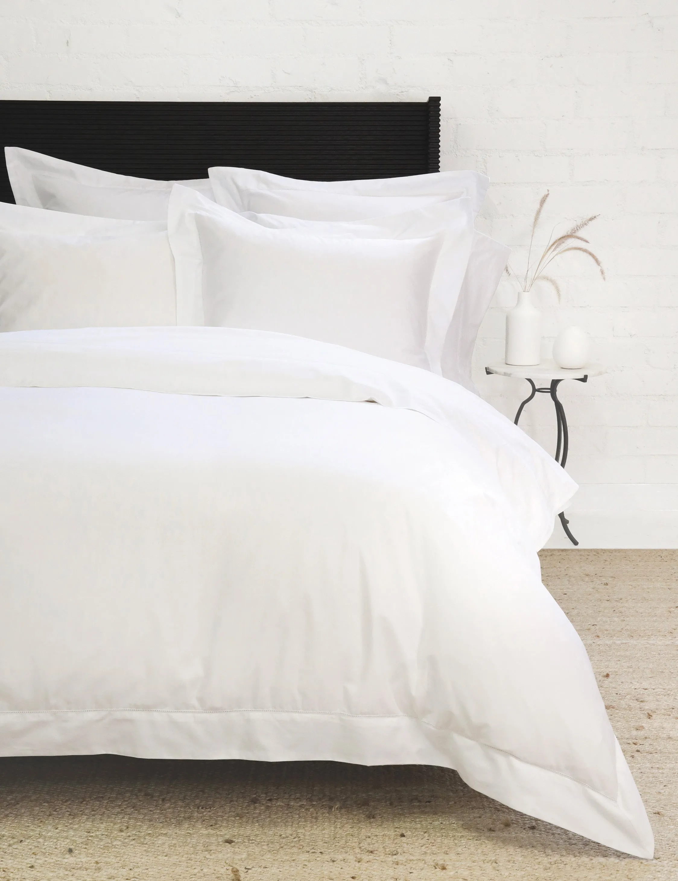 Classico Hemstitch Cotton Sateen Duvet Set by Pom Pom at Home Lulu and Georgia