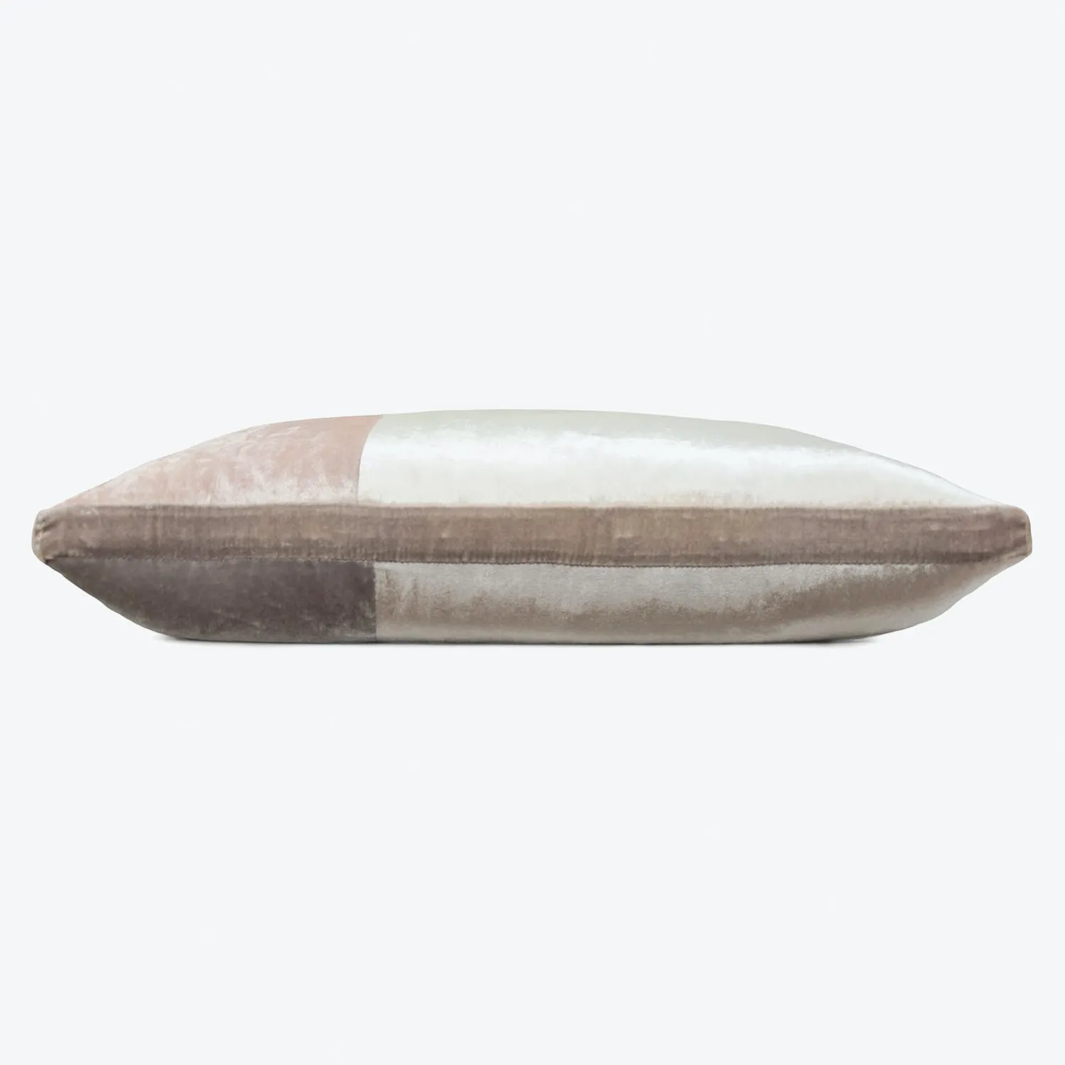 Colorblock Velvet Pillow, Pearl
