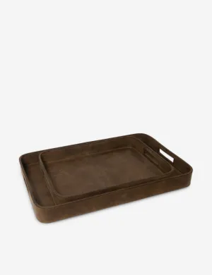 Derby Rectangular Leather Trays (Set of 2) by Regina Andrew Lulu and Georgia