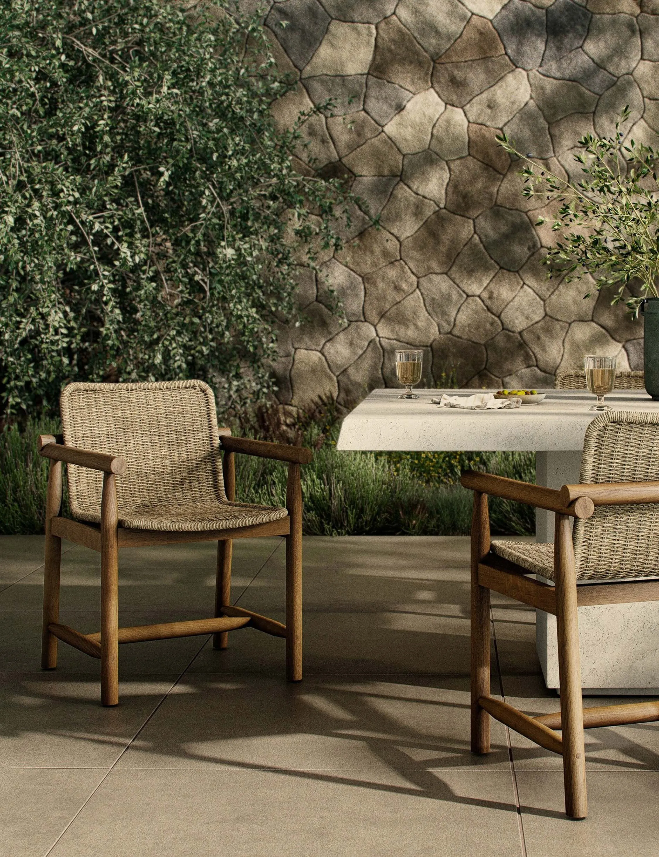 Dume Indoor / Outdoor Dining Arm Chair by Amber Lewis x Four Hands Lulu and Georgia