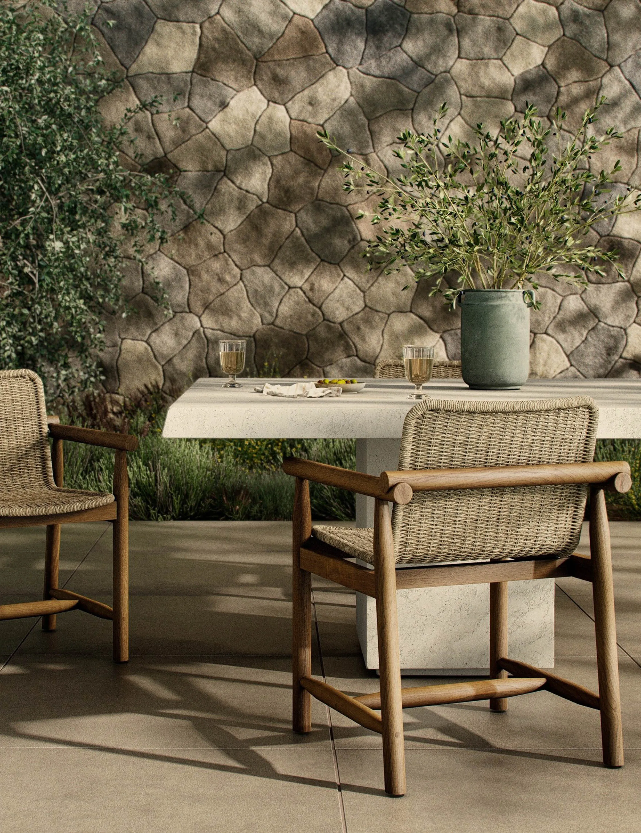 Dume Indoor / Outdoor Dining Arm Chair by Amber Lewis x Four Hands Lulu and Georgia