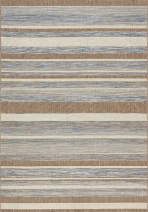 Euclid 3'11" X 5'7" Indoor/Outdoor Banded Rug - Grey Brown  Area Rug