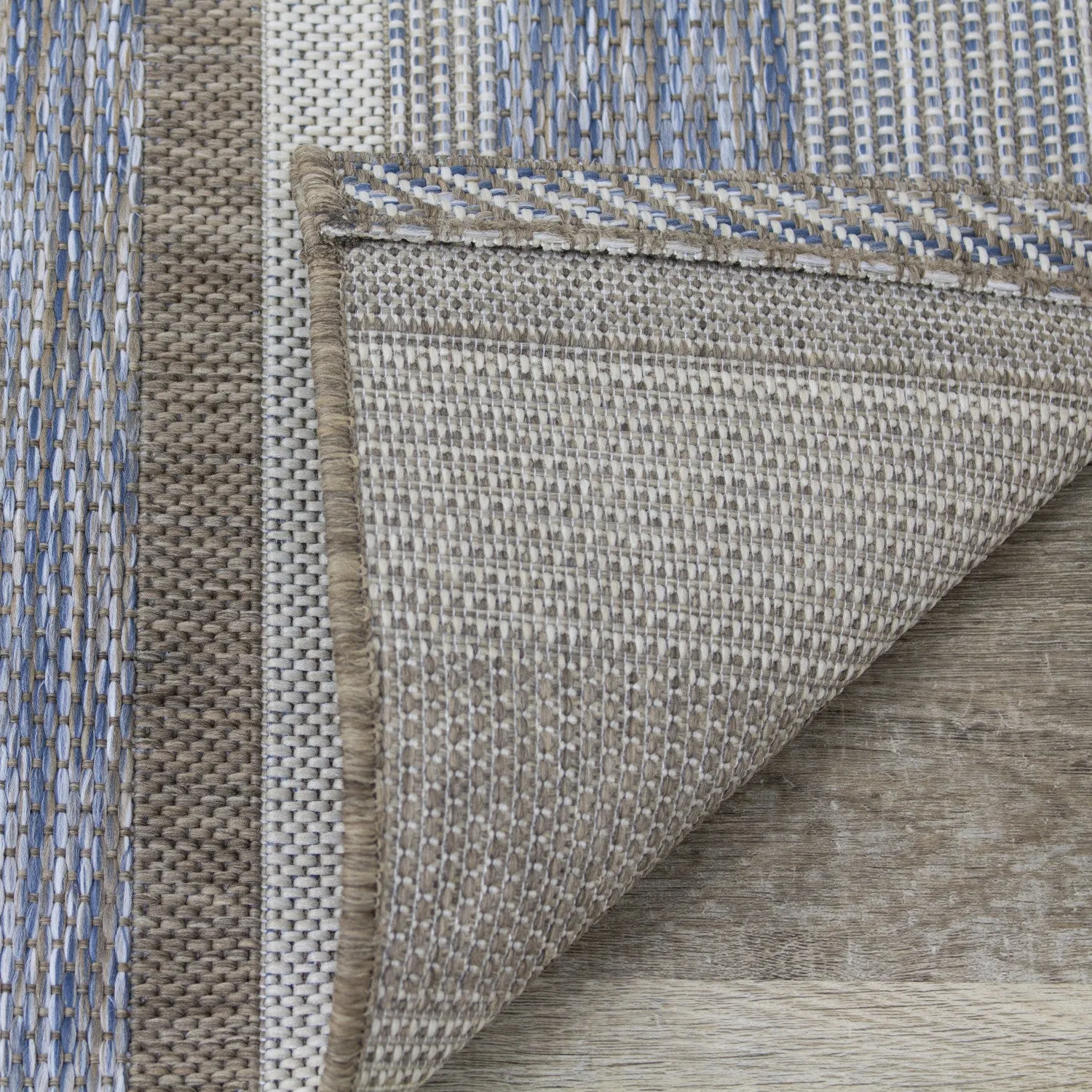 Euclid 3'11" X 5'7" Indoor/Outdoor Banded Rug - Grey Brown  Area Rug