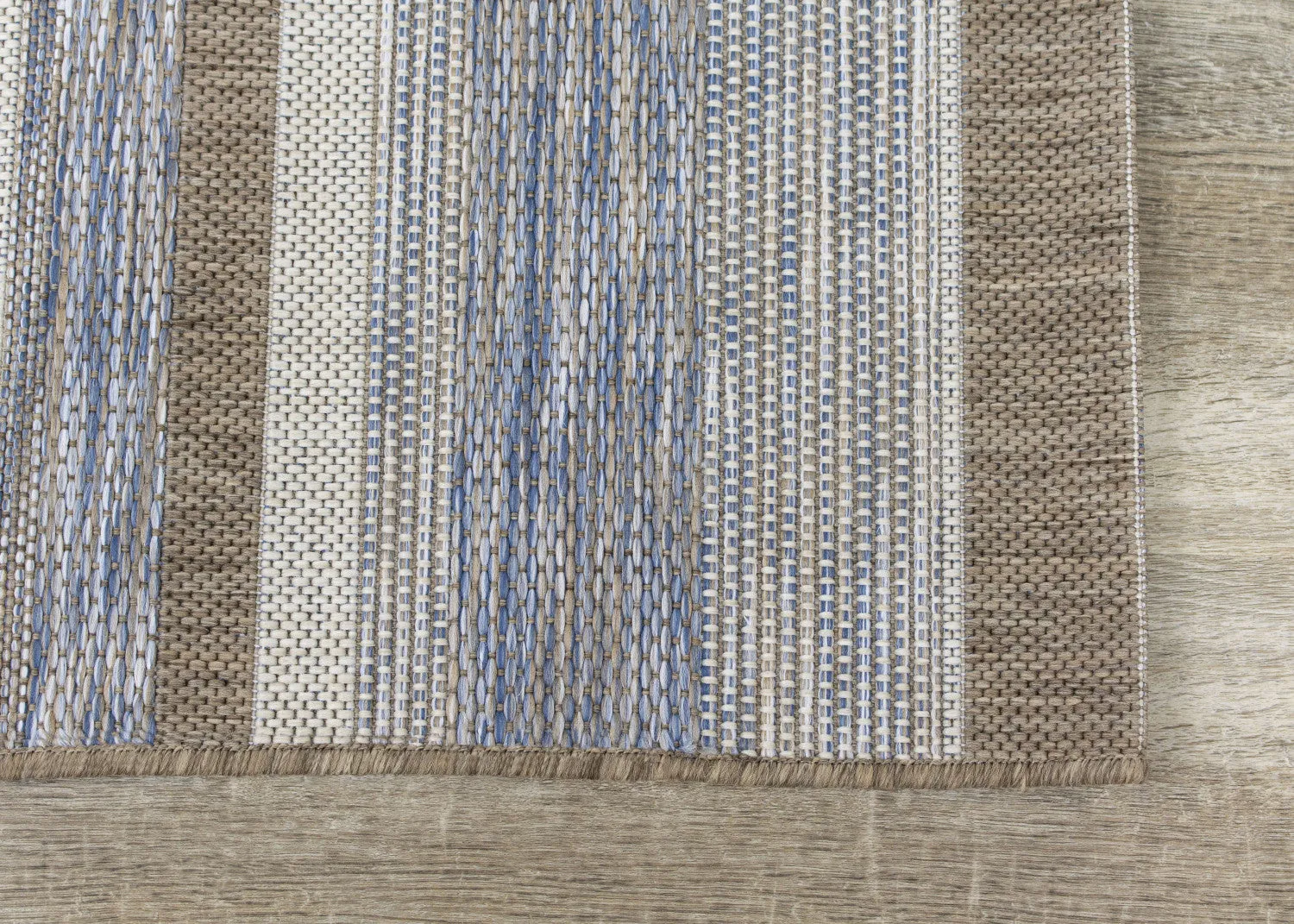 Euclid 3'11" X 5'7" Indoor/Outdoor Banded Rug - Grey Brown  Area Rug