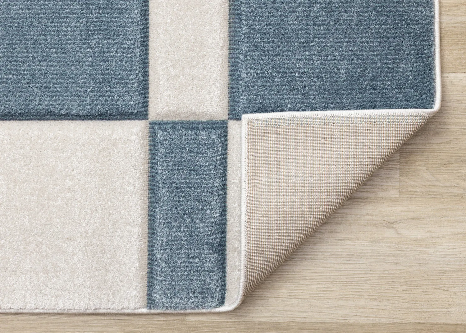 Finley Modern Geometric Area Rug - Blue White - 8' X 11'