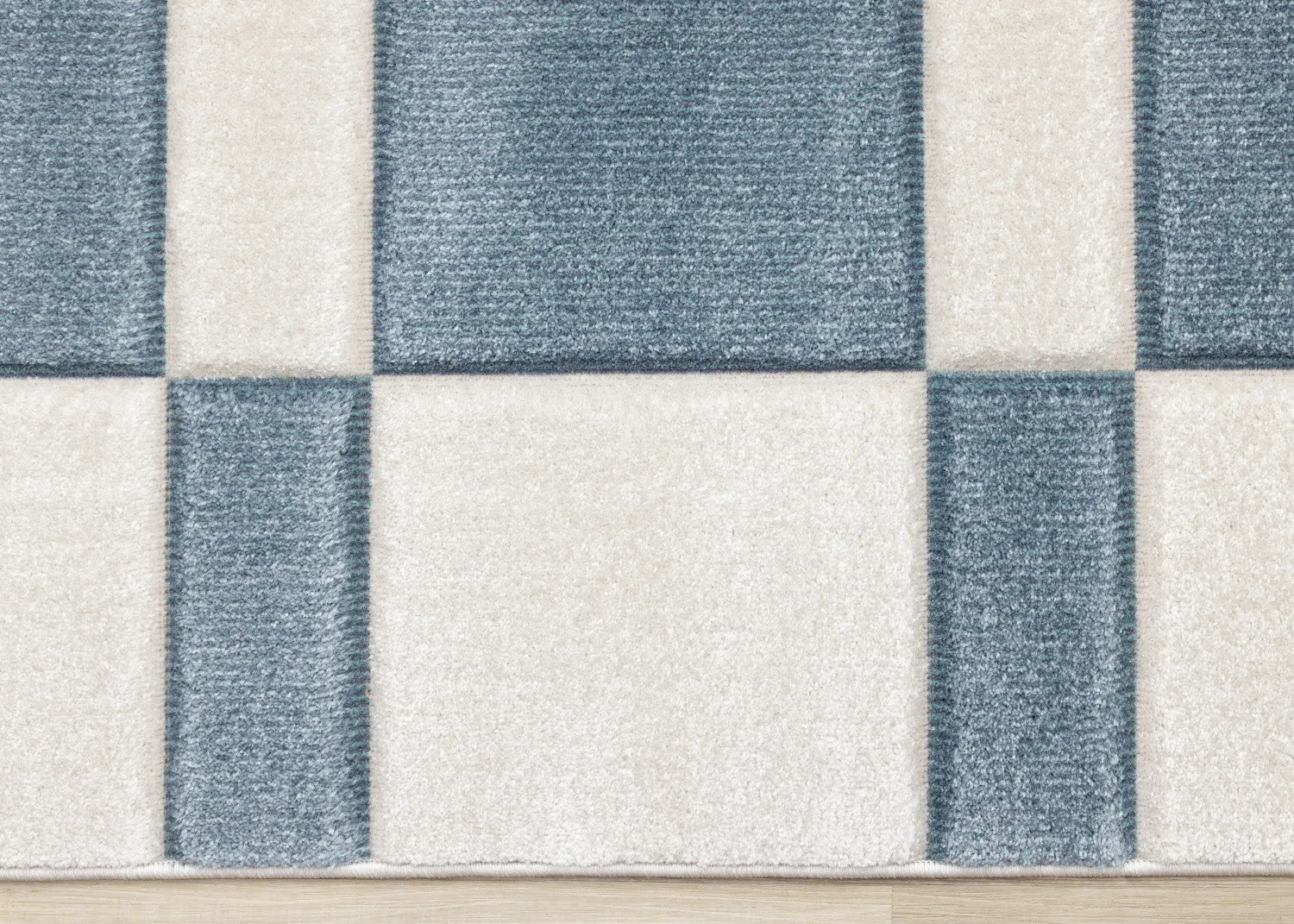 Finley Modern Geometric Area Rug - Blue White - 8' X 11'