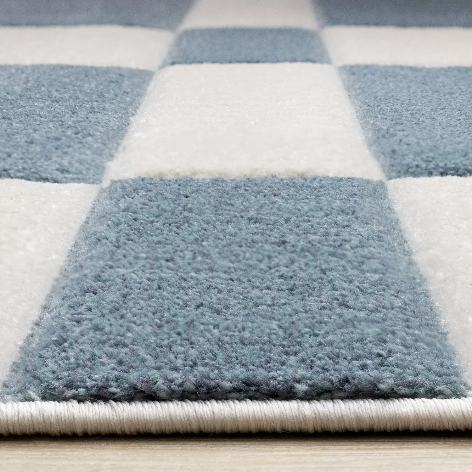 Finley Modern Geometric Area Rug - Blue White - 8' X 11'