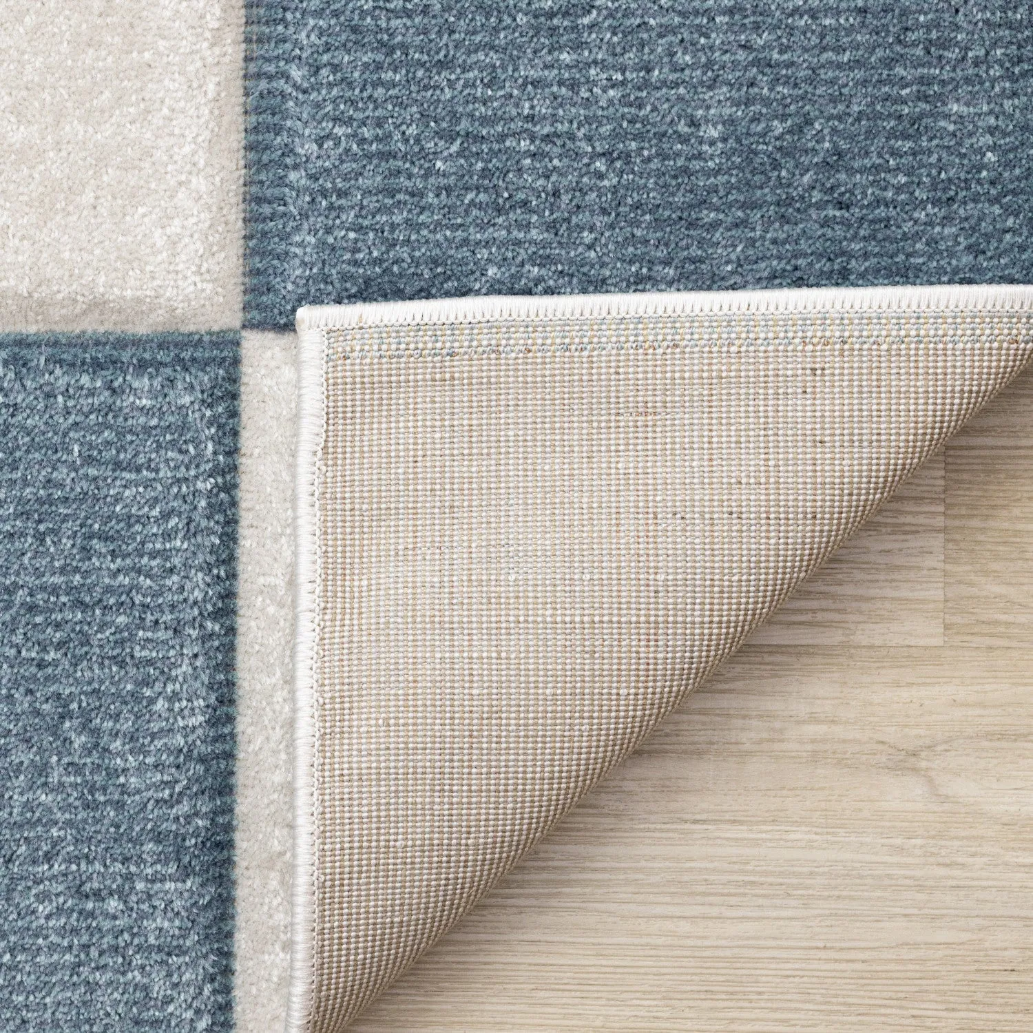 Finley Modern Geometric Area Rug - Blue White - 8' X 11'