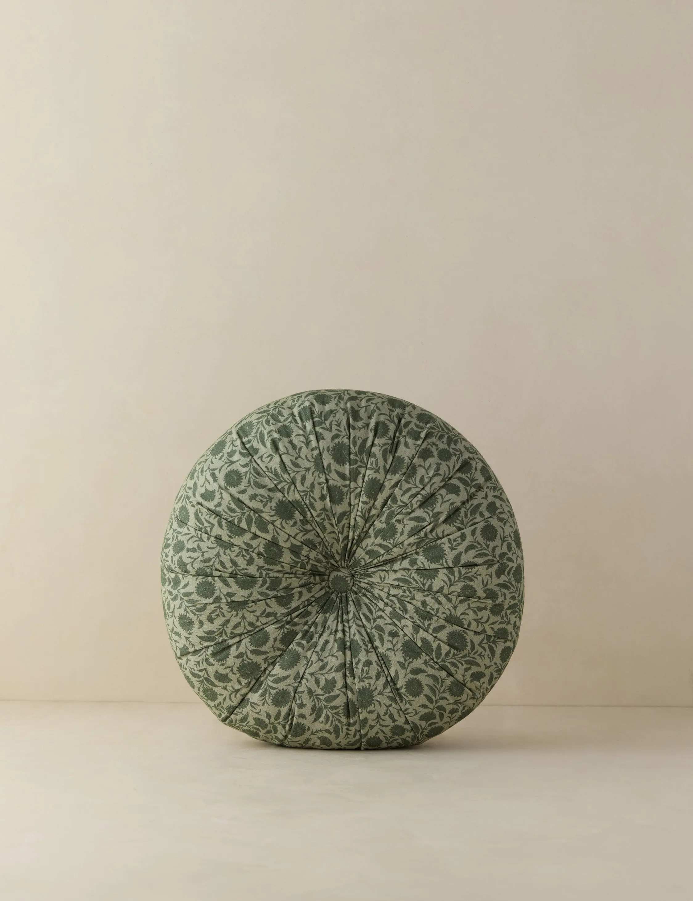 Fransen Linen Cotton Tufted Round Pillow Lulu and Georgia