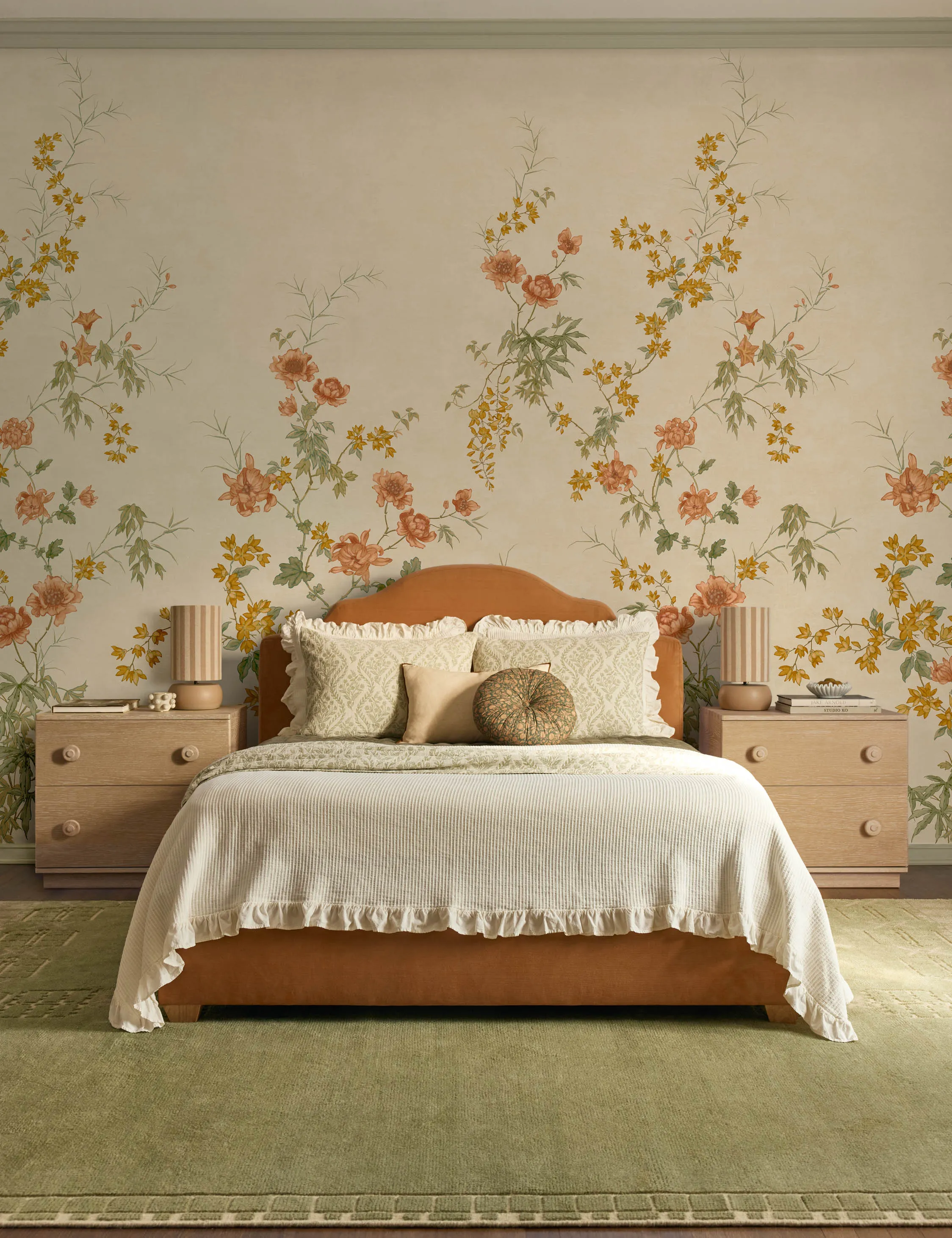 Fransen Linen Cotton Tufted Round Pillow Lulu and Georgia