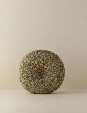 Fransen Linen Cotton Tufted Round Pillow Lulu and Georgia